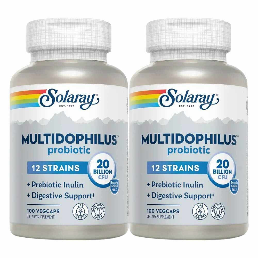 2x Solaray Multidophilus 12 Zuurstabiel 100 vegacapsules