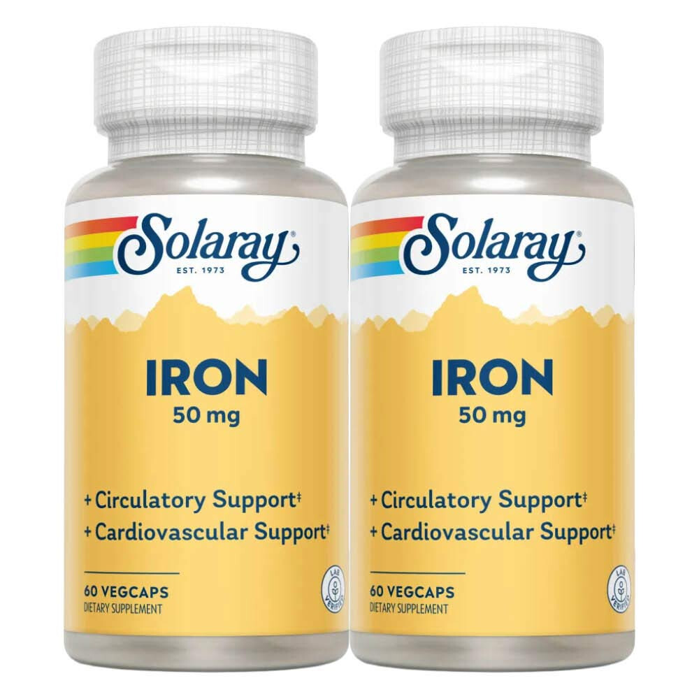 2x Solaray IJzer 50 mg 60 capsules