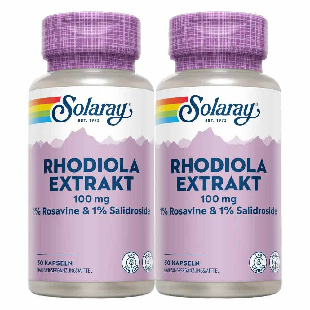 2x Solaray Rhodiola Extract 100 mg 30 capsules