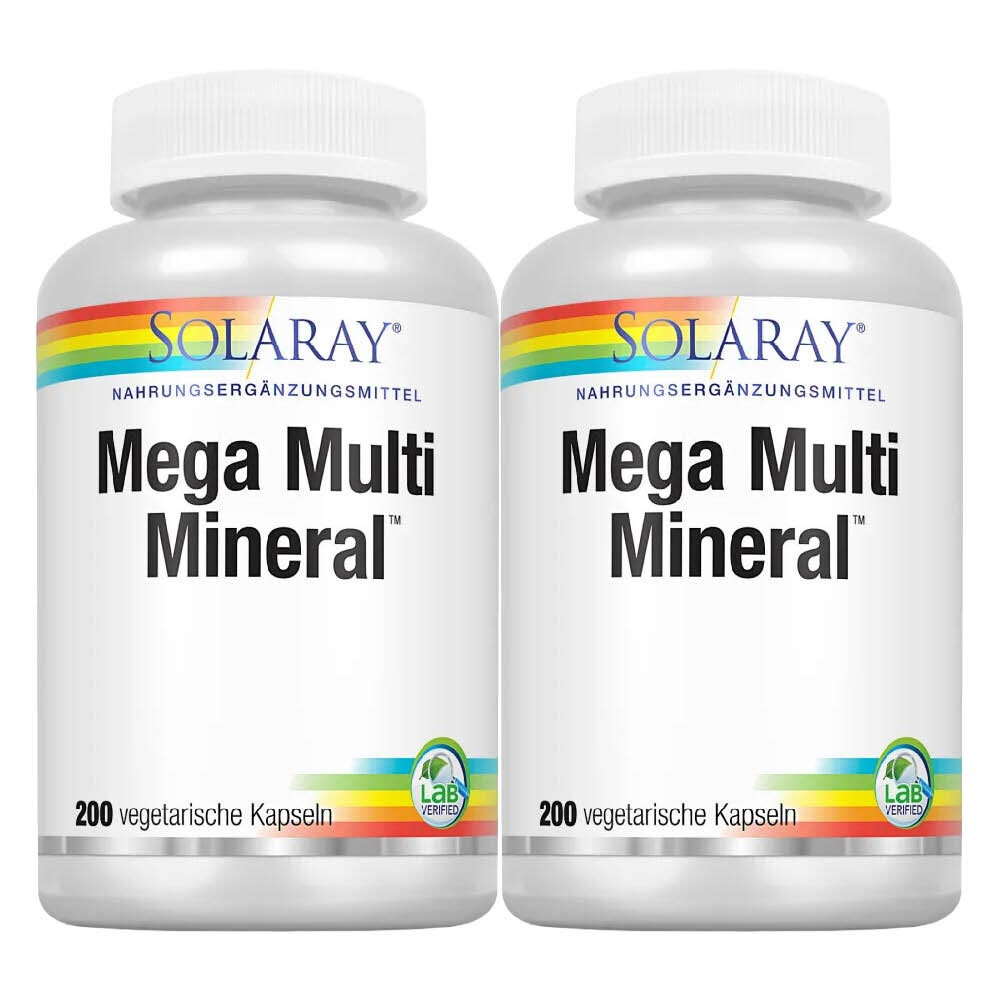 2x Solaray Mega-Multi-Mineral 200 capsules