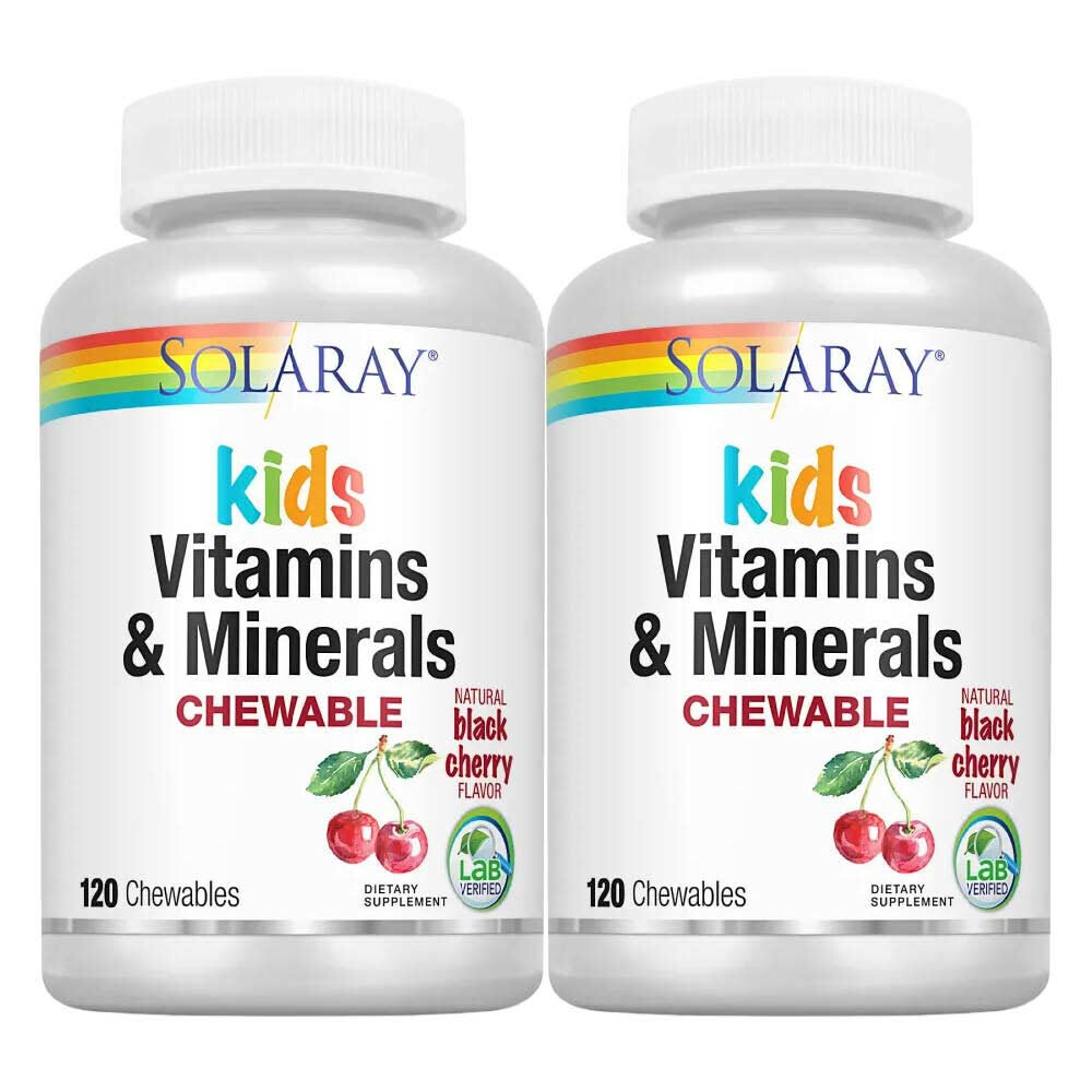 2x Solaray Kids Multivitamine 120 kauwtabletten