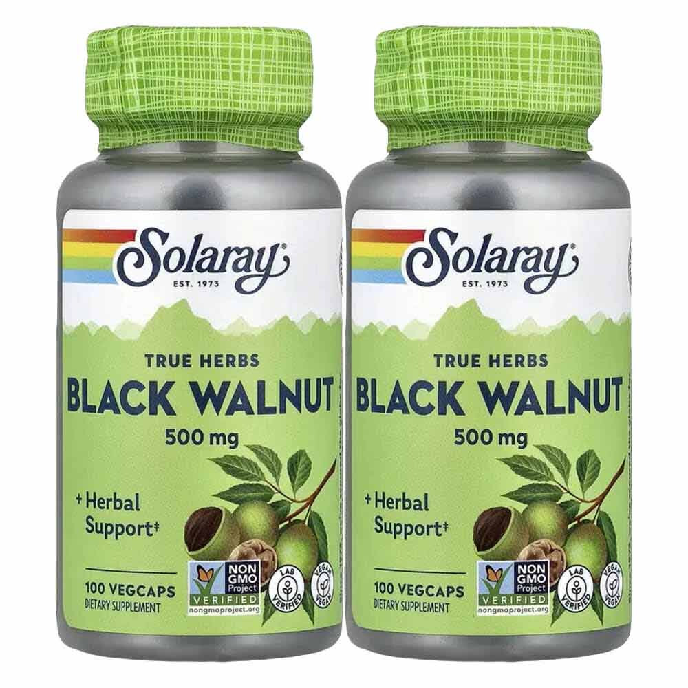 2x Solaray Zwarte Walnootdoppen 100 vegacapsules