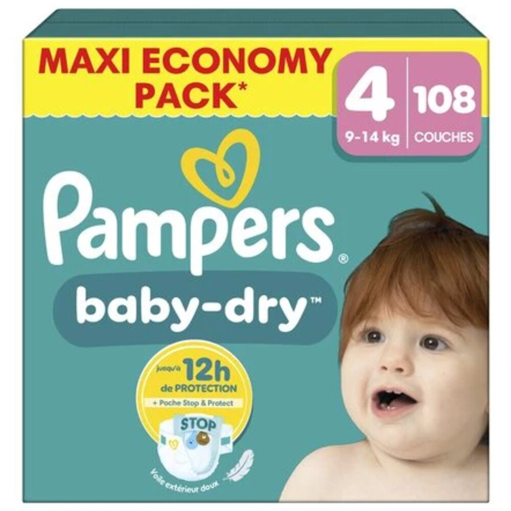 Pampers Baby Dry Luiers Maat 4 (9-14kg) 108 stuks