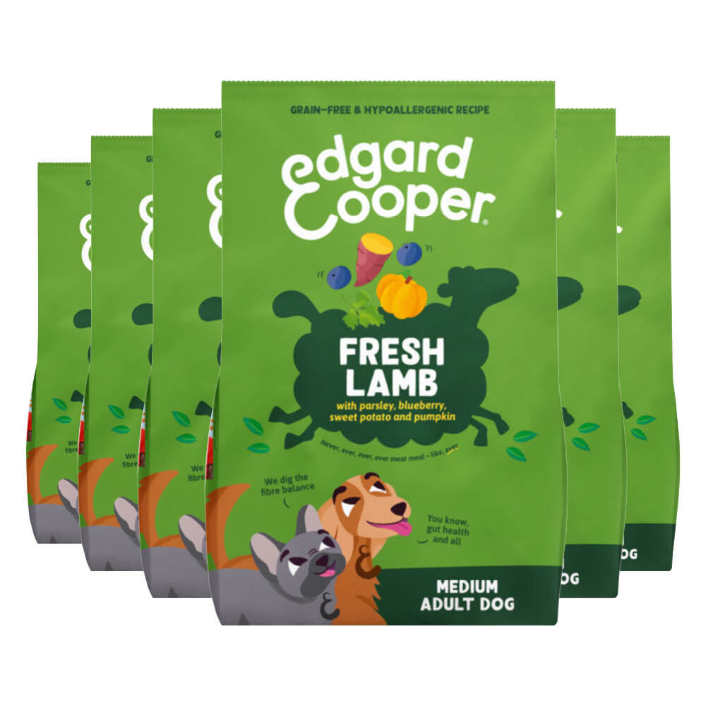 6x Edgard&Cooper Hondenvoer Droog Lam Medium 1 kg