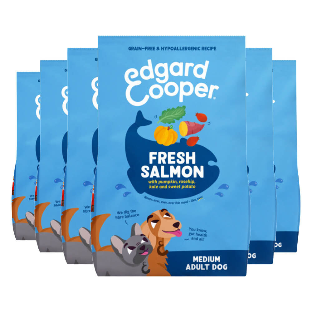 6x Edgard&Cooper Hondenvoer Droog Zalm Medium 1 kg