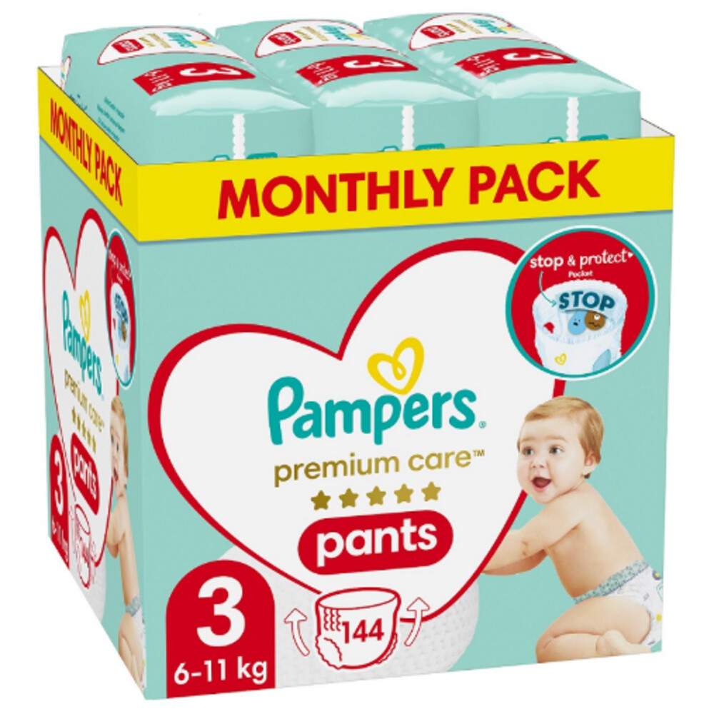 Pampers Premium Care Luierbroekjes Maat 3 (6-11kg) 144 stuks