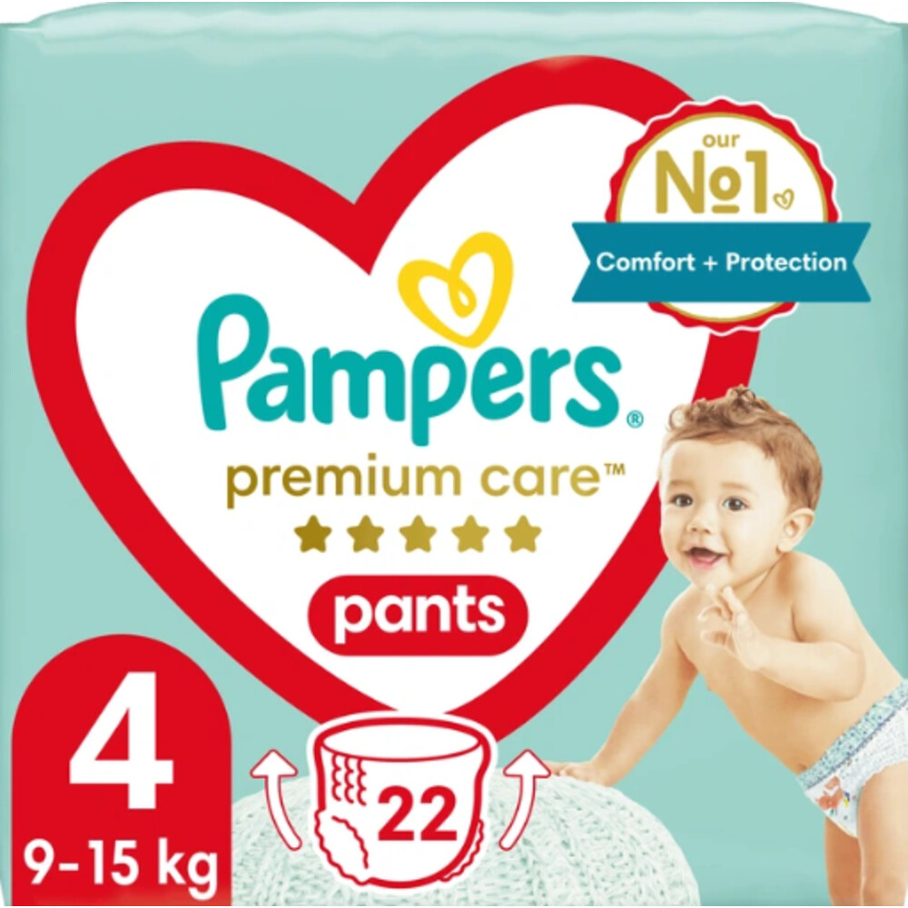 4x Pampers Premium Care Luierbroekjes Maat 4 (9-15kg) 22 stuks