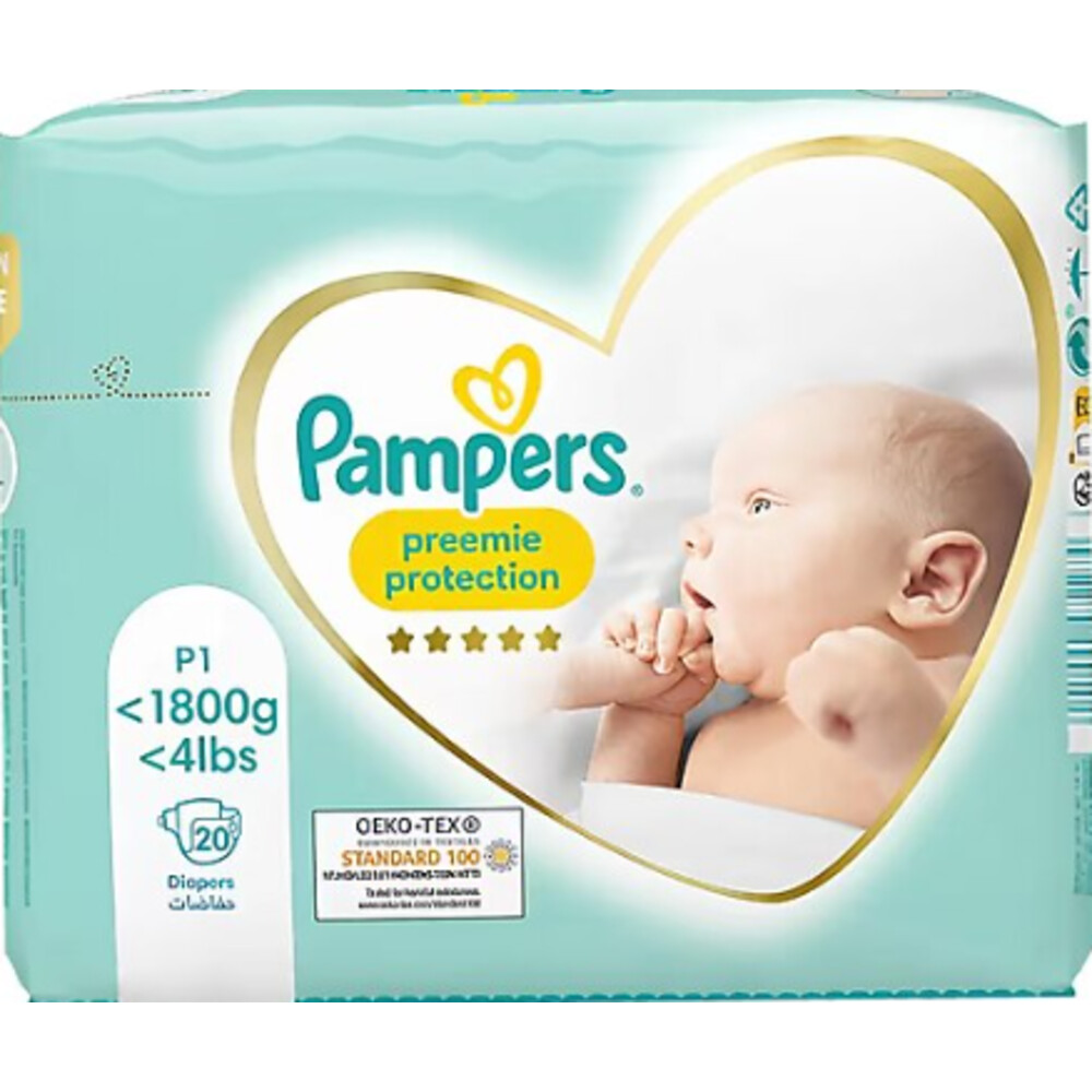 12x Pampers Premium Protection Luiers Maat P1 (<1800gr) 20 stuks