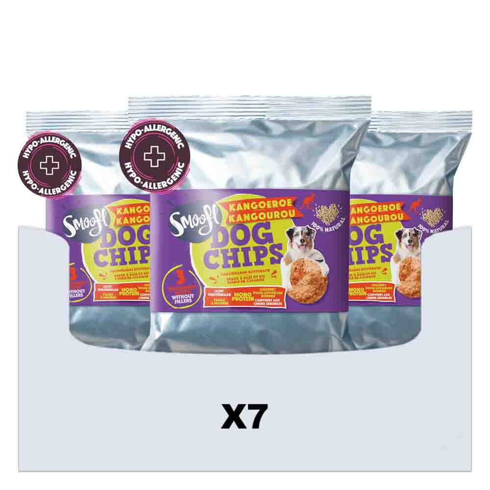 7x Smoofl Hondensnack Dog Chips Kangoeroe 50 gr