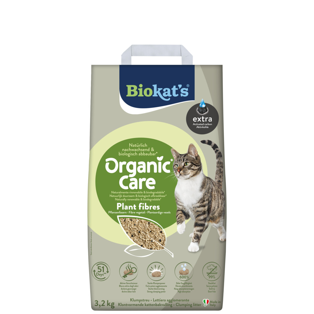 Biokat's Kattenbakvulling Organic Care Plant Fibres Extra 8 liter