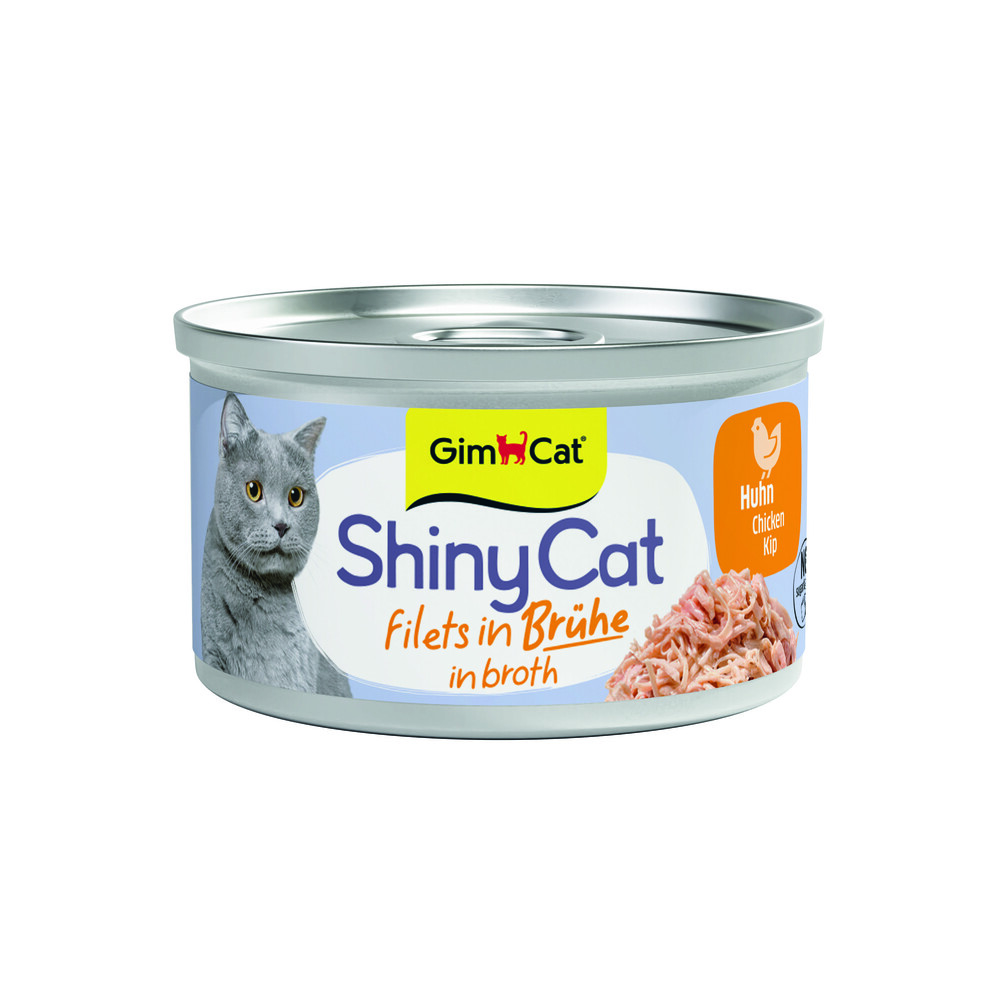GimCat Kattenvoer Nat ShinyCat Filets in Bouillon Kip 70 gr