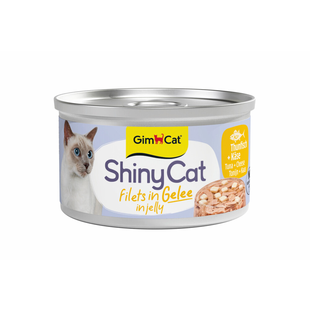 GimCat Kattenvoer Nat ShinyCat Filets in Jelly Tonijn&Kaas 70 gr