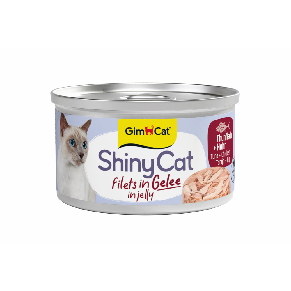 GimCat Kattenvoer Nat ShinyCat Filets in Jelly Tonijn&Kip 70 gr