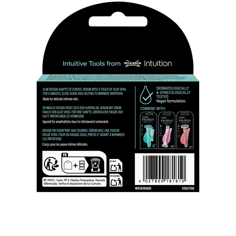 1+1 gratis: Wilkinson Intuition Bikini Care Navulmesjes 3 stuks, foto 2
