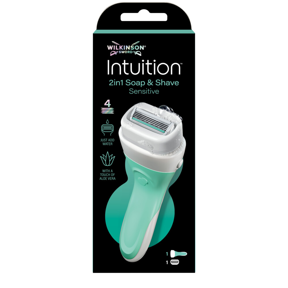 1+1 gratis: Wilkinson Intuition 2in1 Soap and Shave Scheersysteem + Navulmesjes