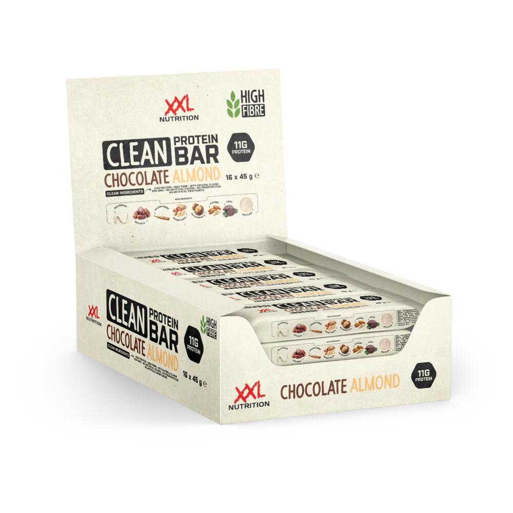 Xxl Nutrition Clean Protein Bar Chocolade Amandel 16 X 45 Gr