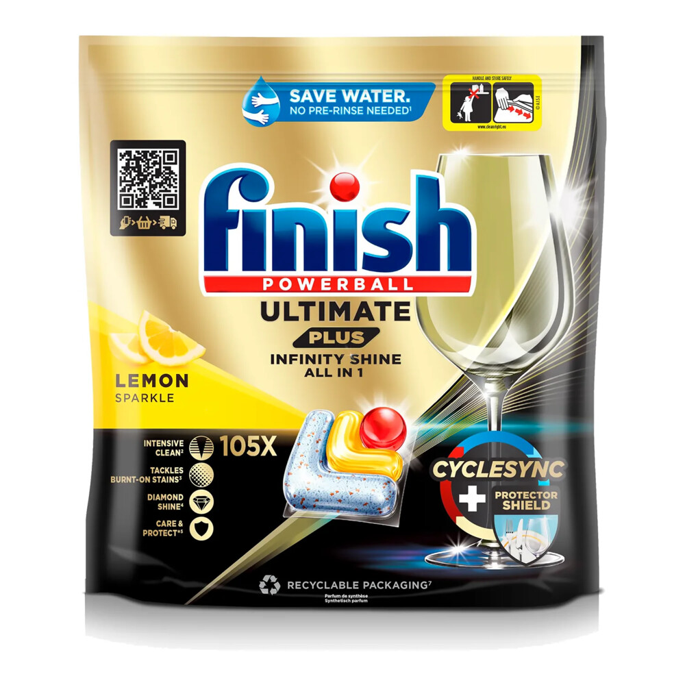 Finish Ultimate+ Infinity Shine Vaatwastabletten Citroen 105 stuks