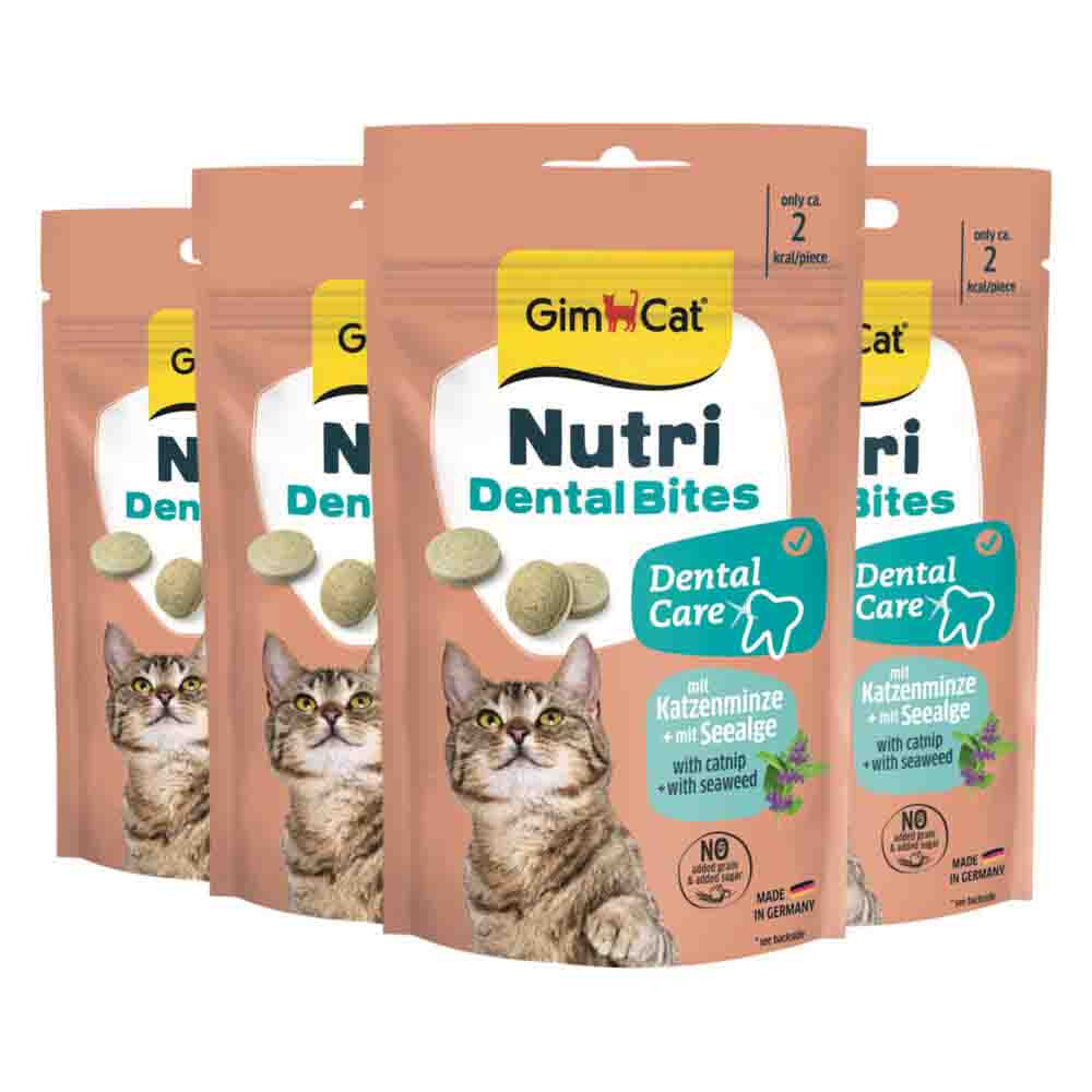 4x GimCat Kattensnack Nutri Dental Bites 40 gr
