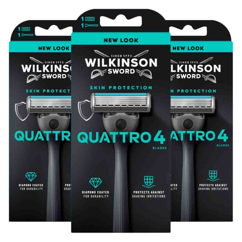 3x Wilkinson Quattro Scheersysteem + Navulmesjes