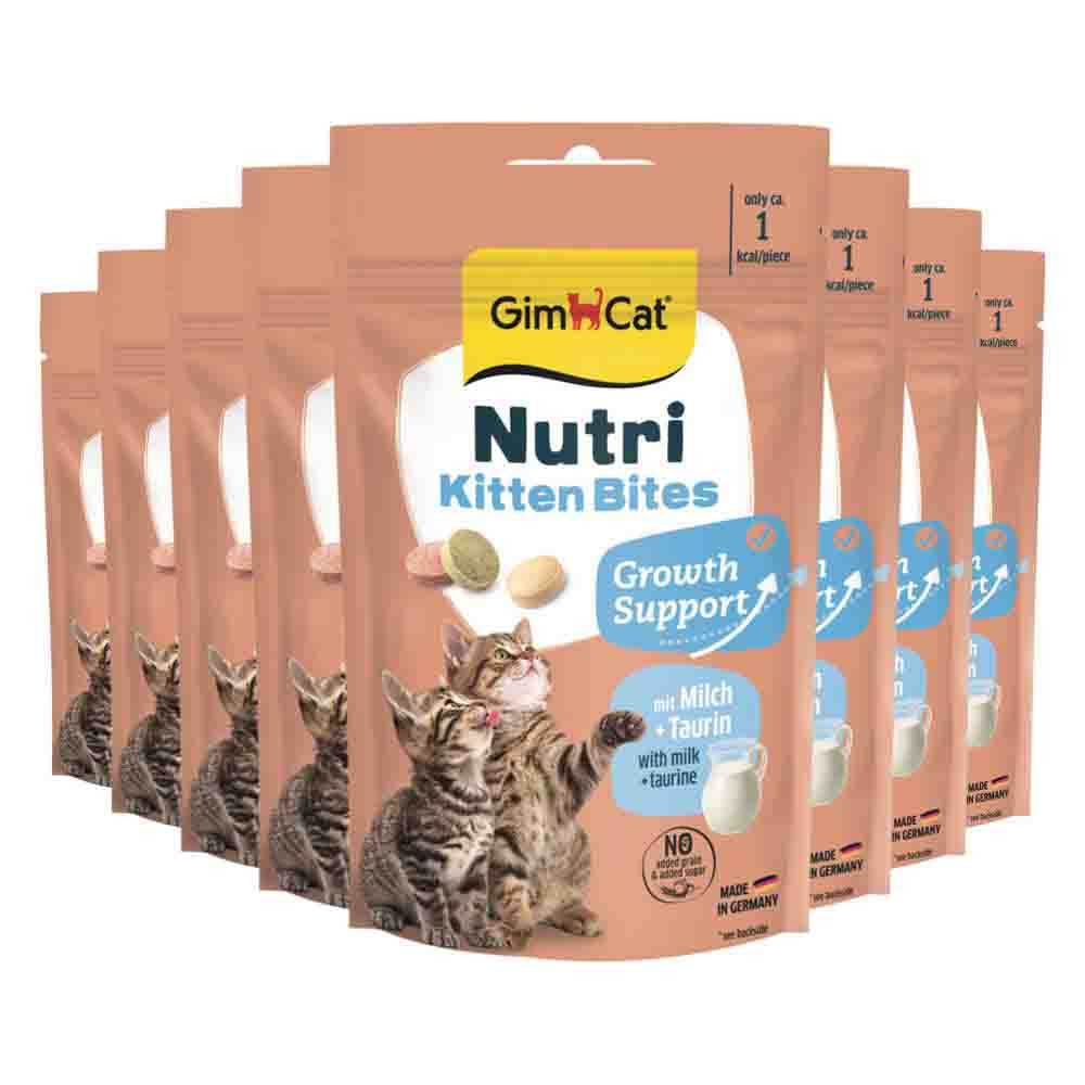 8x GimCat Kattensnack Nutri Kitten Bites 40 gr