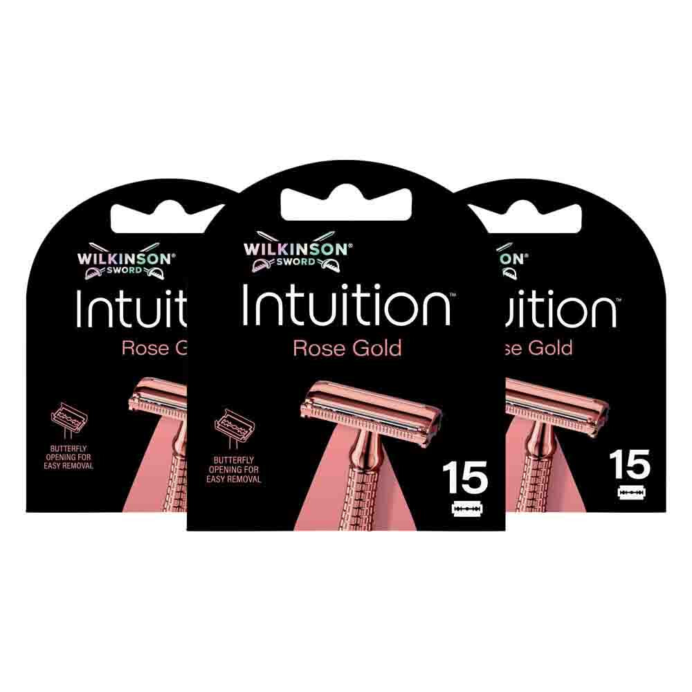 3x Wilkinson Intuition Rose Gold Navulmesjes 15 stuks
