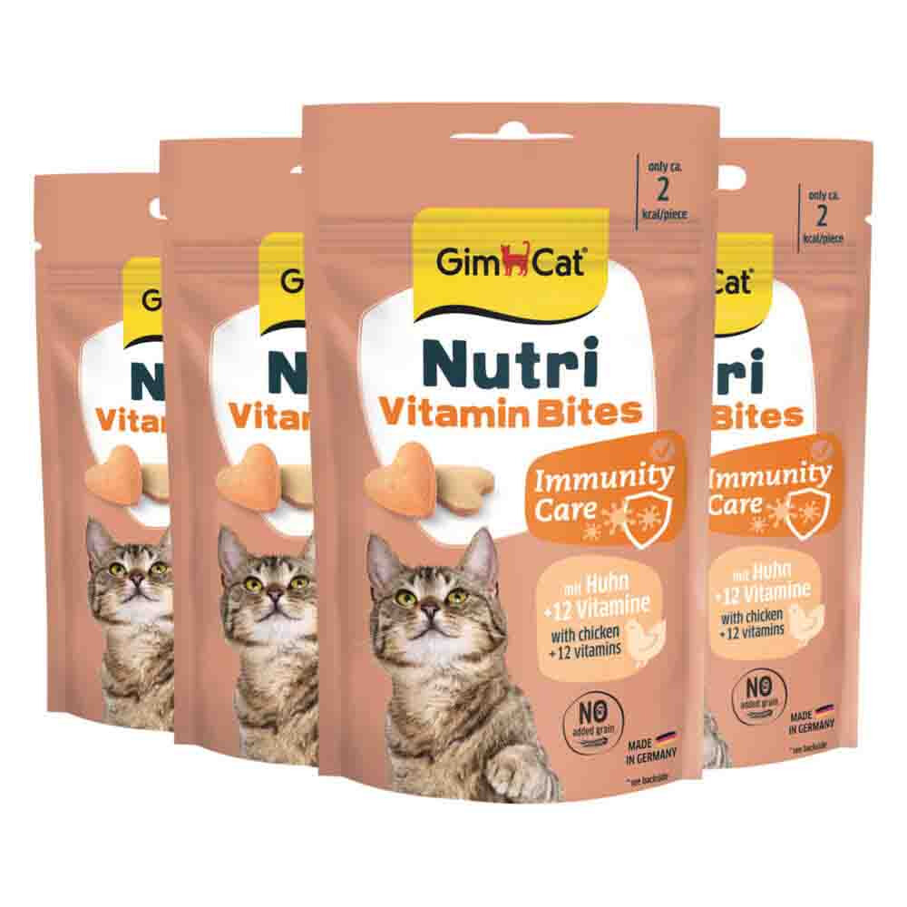 4x GimCat Kattensnack Nutri Vitamin Bites 40 gr