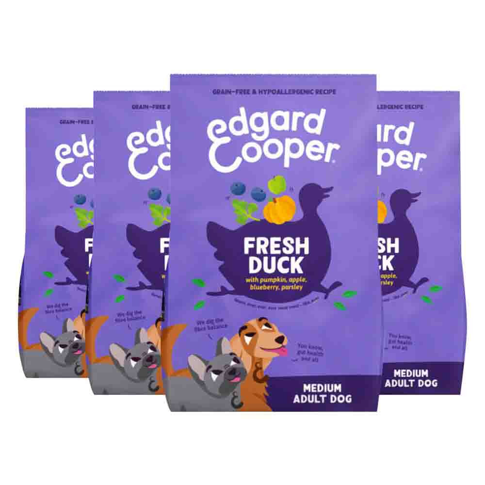 4x Edgard&Cooper Hondenvoer Droog Adult Medium Eend 2,5 kg