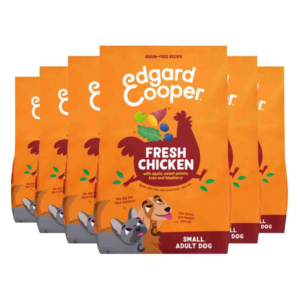 6x Edgard&Cooper Hondenvoer Droog Adult Small Kip 700 gr