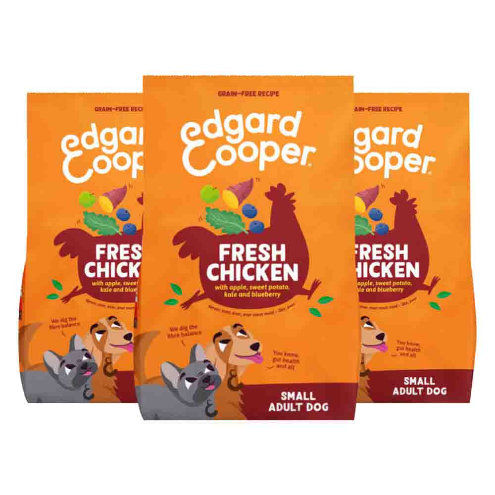 3x Edgard&Cooper Hondenvoer Droog Adult Small Kip 3 kg