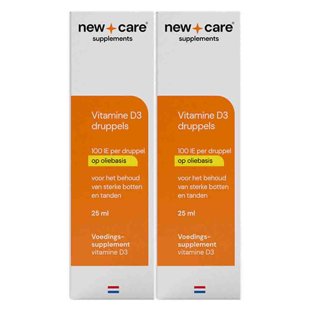 2x New Care Vitamine D3 Druppels Oliebasis 25 ml