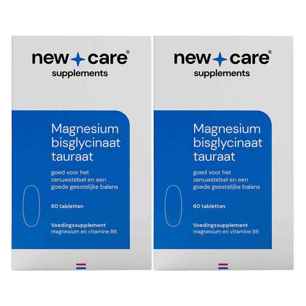 2x New Care Magnesium Bisglycinaat Tauraat 60 tabletten
