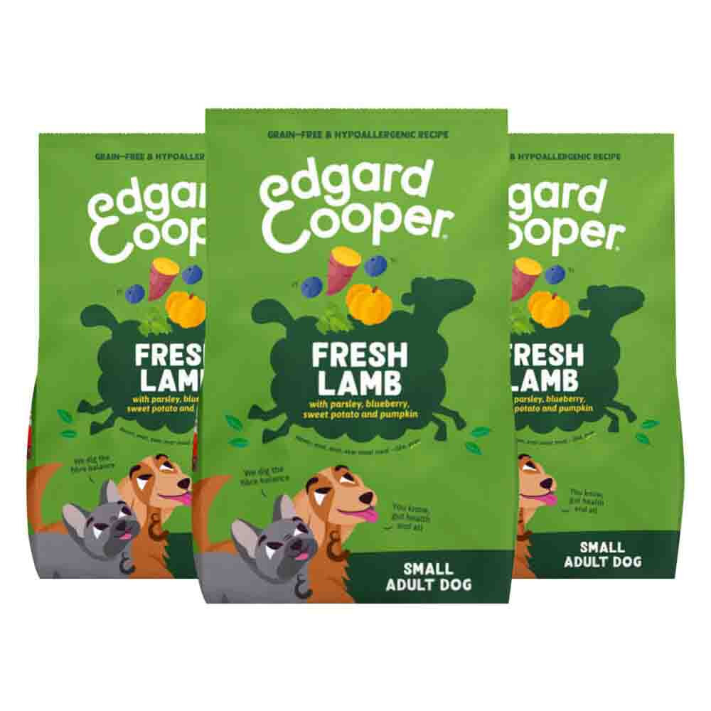 3x Edgard&Cooper Hondenvoer Droog Adult Small Lam 3 kg