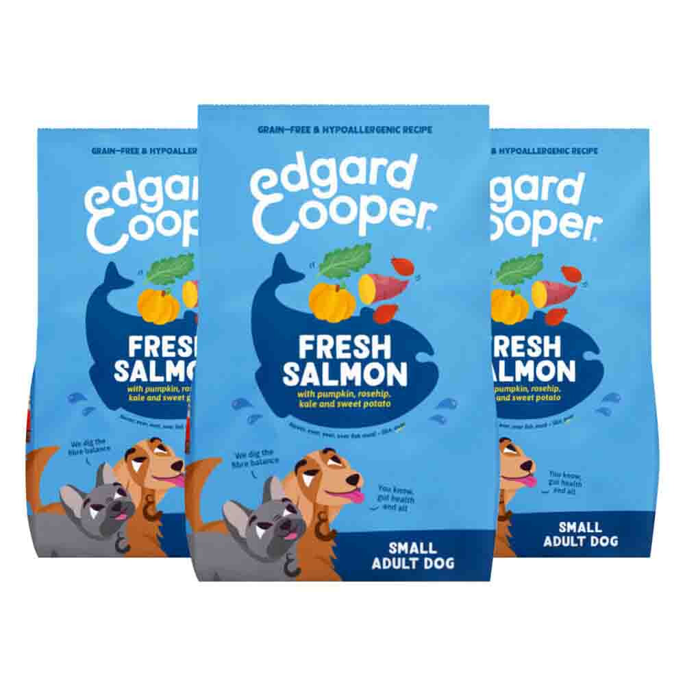 3x Edgard&Cooper Hondenvoer Droog Adult Small Zalm 700 gr