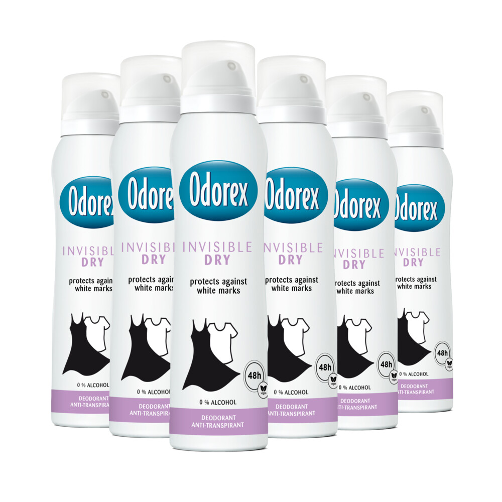 6x Odorex Deodorant Spray Invisible Dry 150 ml