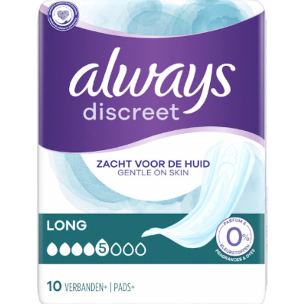Always Inlegkruisje Discreet Lang 10 stuks
