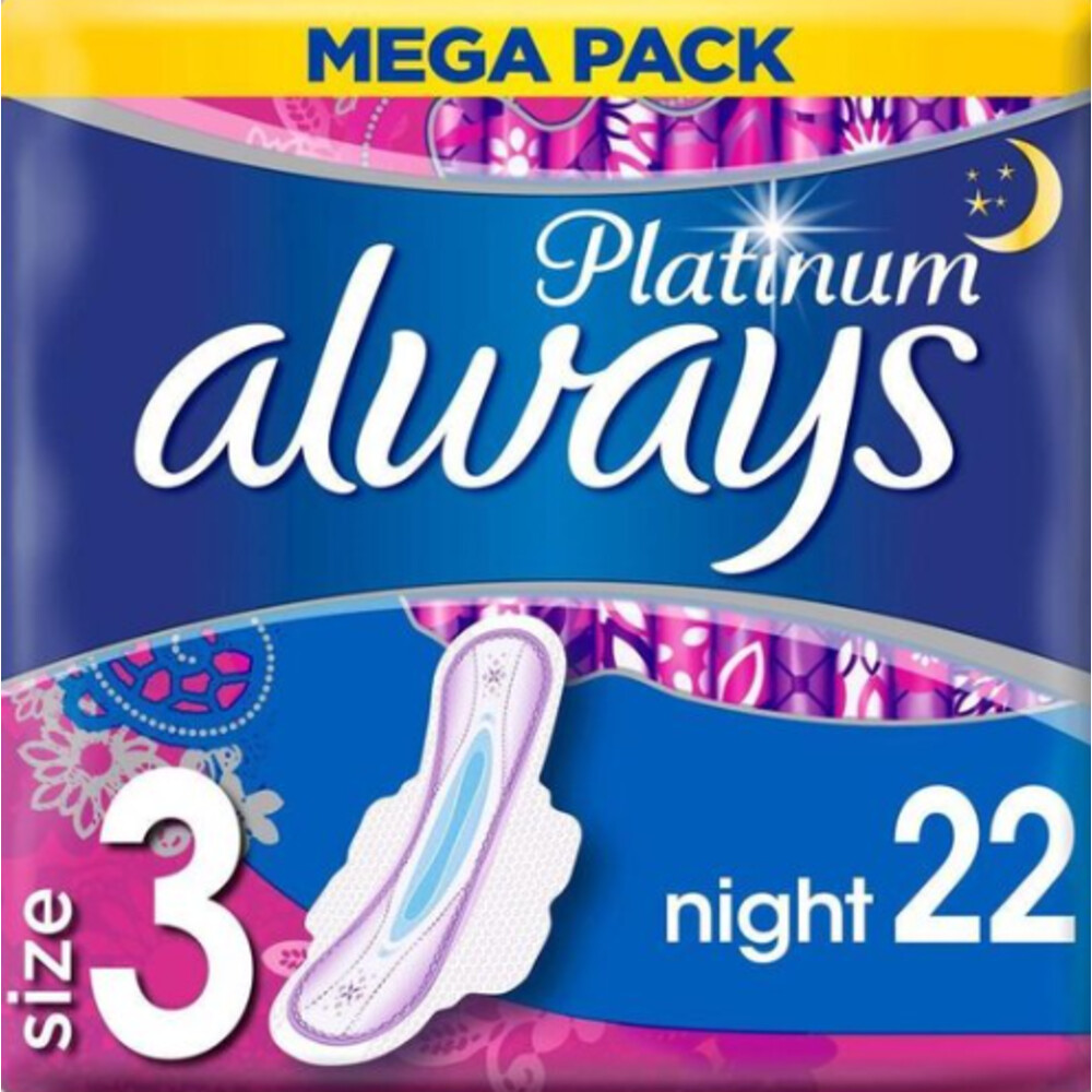 3+2 gratis: Always Maandverband Platinum Nacht 22 stuks