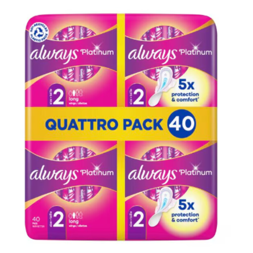 3+2 gratis: Always Maandverband Platinum Lang 40 stuks