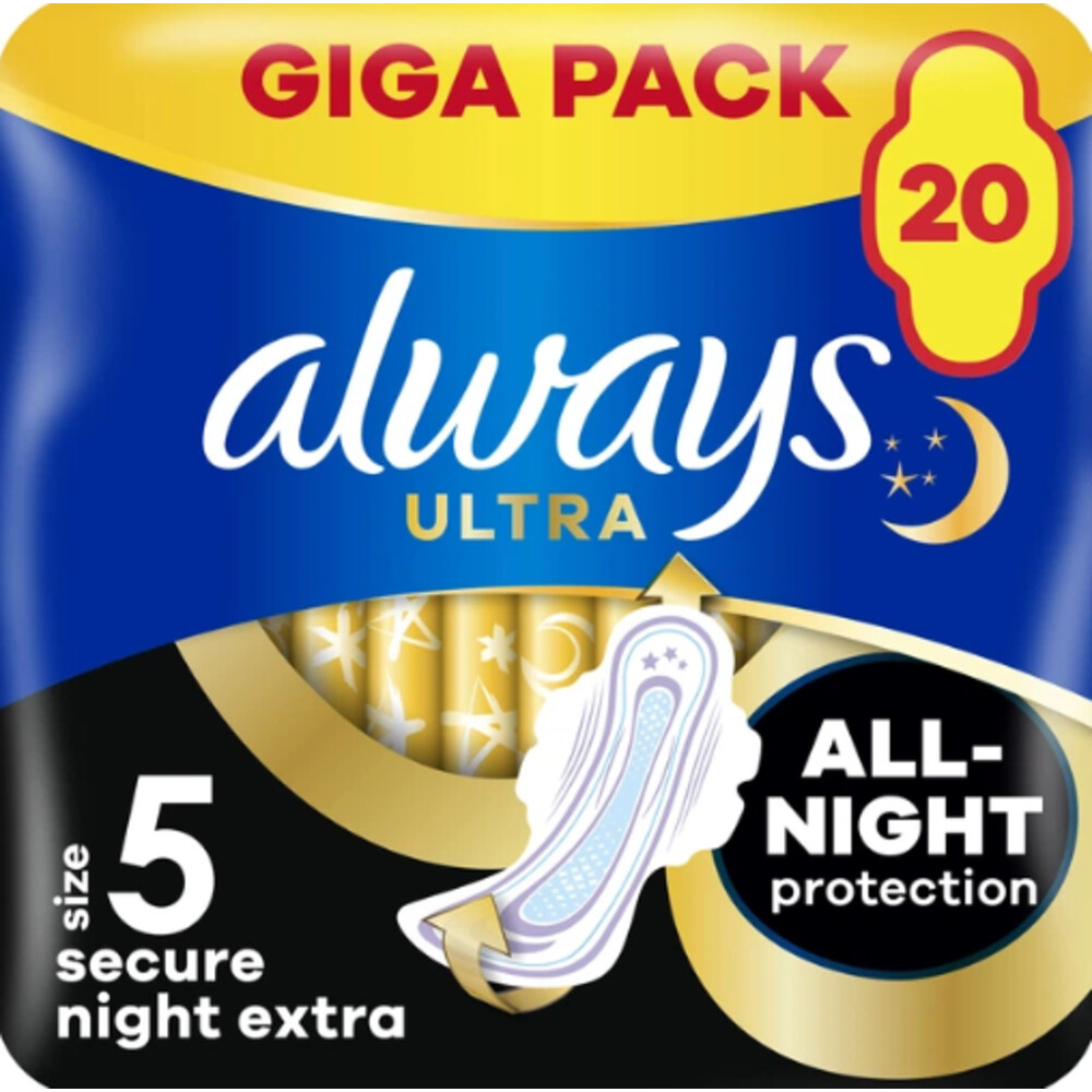 Always Maandverband Ultra Secure 5 Nacht 20 stuks