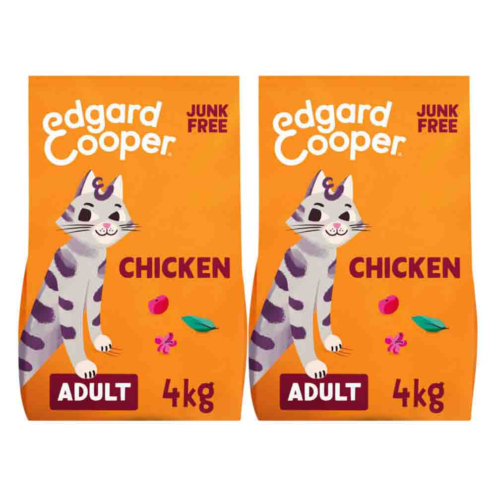 2x Edgard&Cooper Kattenvoer Adult Kip 4 kg