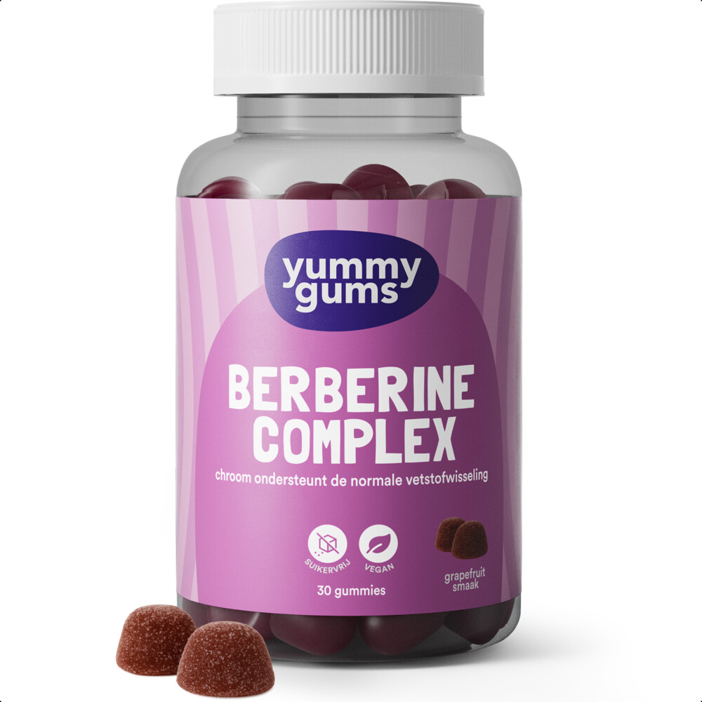 1+1 gratis: Yummygums Berberine Complex Vegan Suikervrij 30 gummies