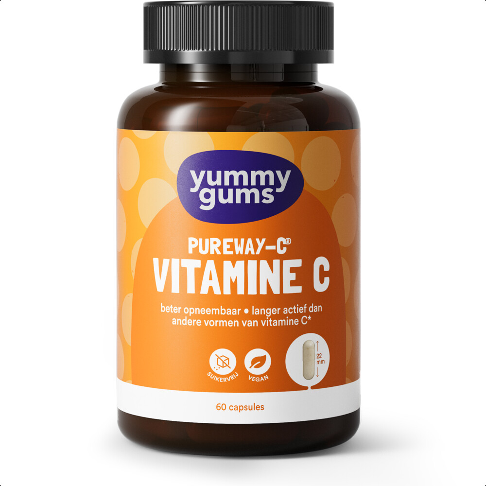 1+1 gratis: Yummygums Vitamine C PureWay-C® 500 mg Plantaardig Suikervrij 60 capsules