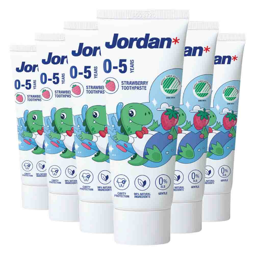6x Jordan Tandpasta Kids 0-5 jaar 50 ml