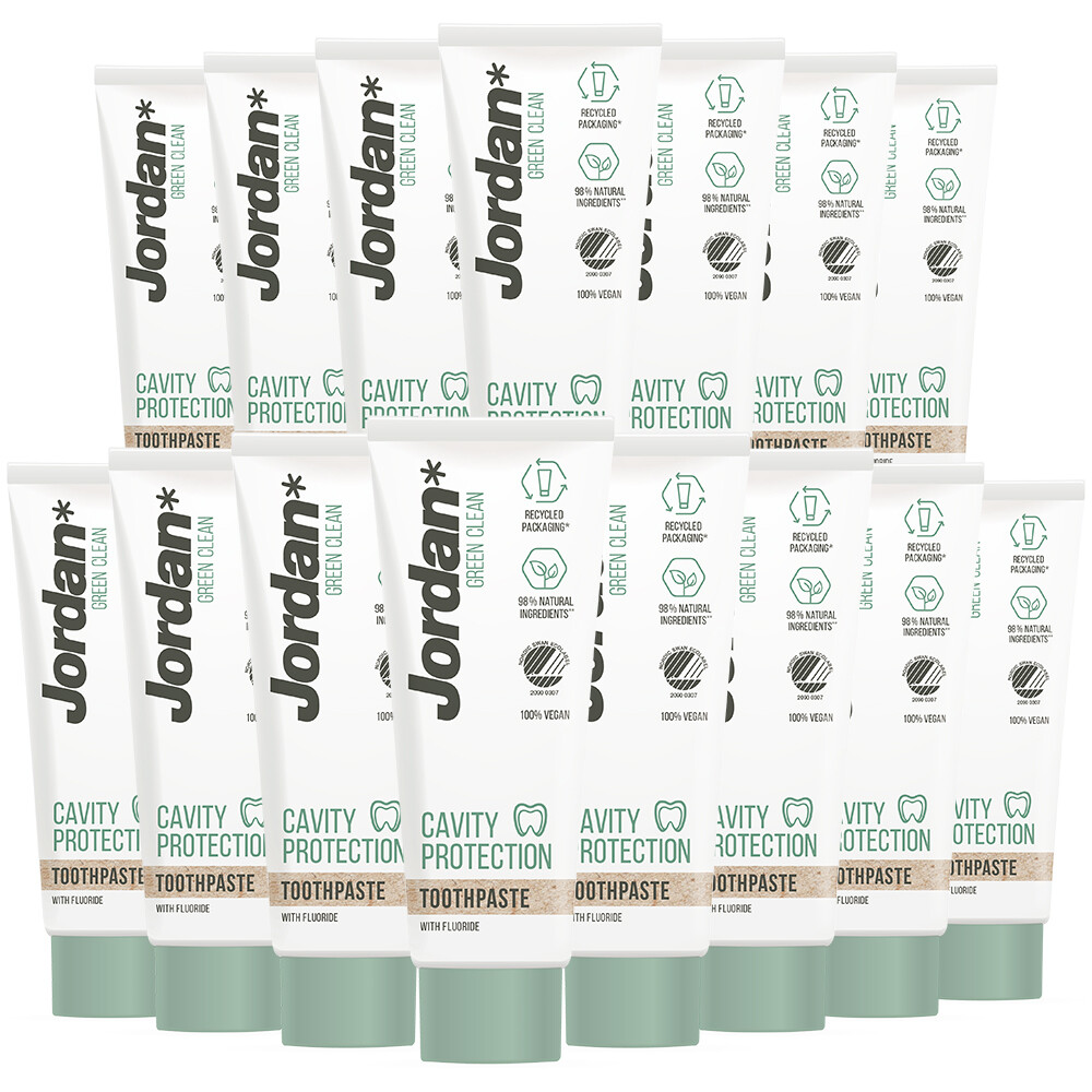 15x Jordan Tandpasta Green Clean Cavity Protection 75 ml