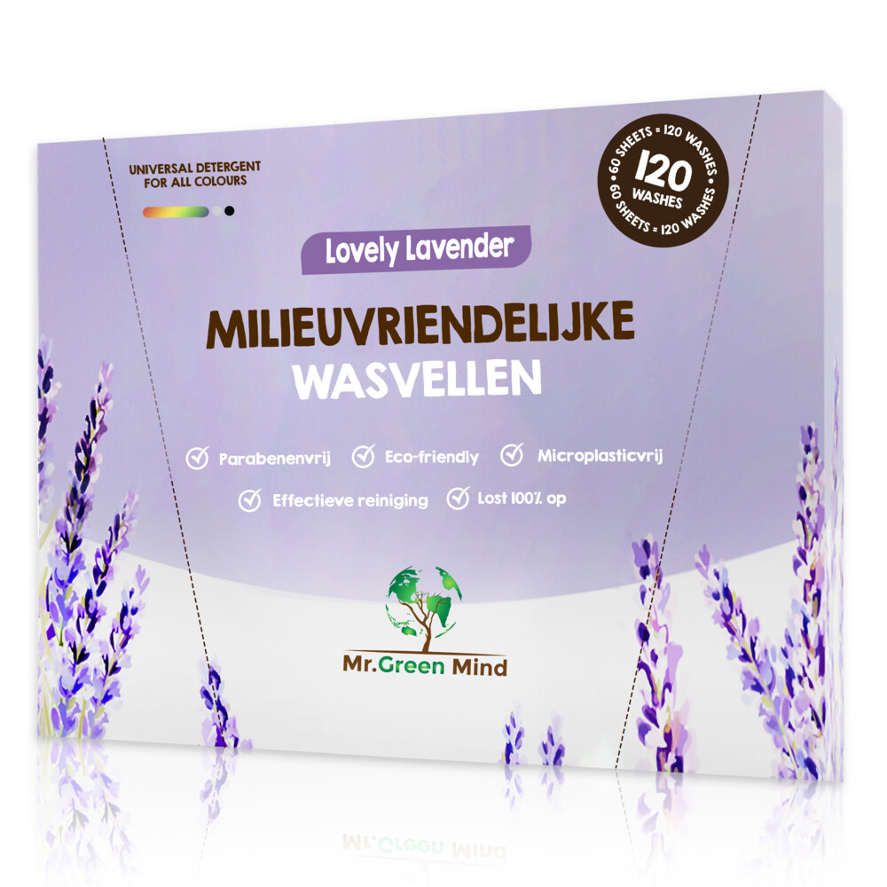 Mr. Green Mind Wasstrips/ Wasmiddeldoekjes Lovely Lavender 120 wasbeurten