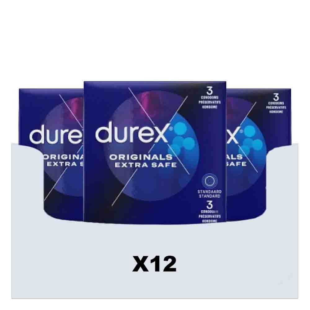 12x Durex Condooms Extra Safe 3 stuks