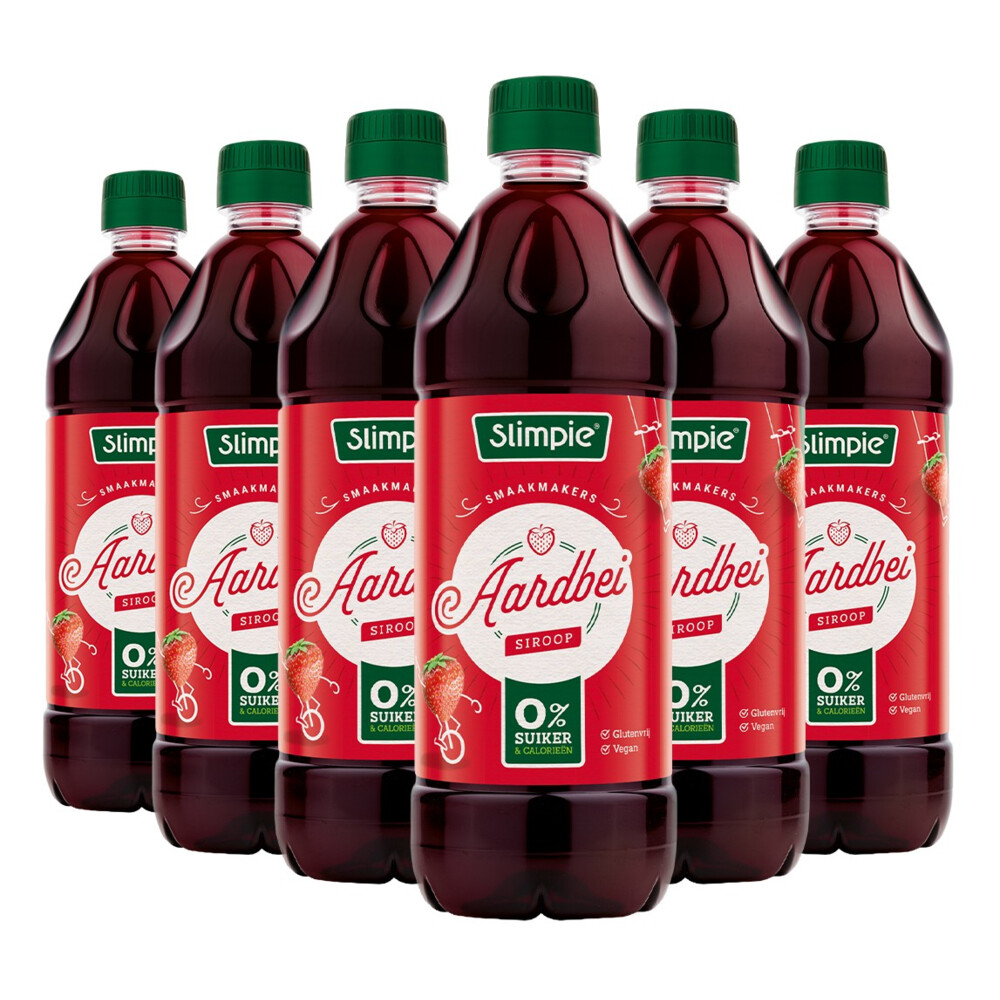 Slimpie Siroop Aardbei 6 x 650 ml
