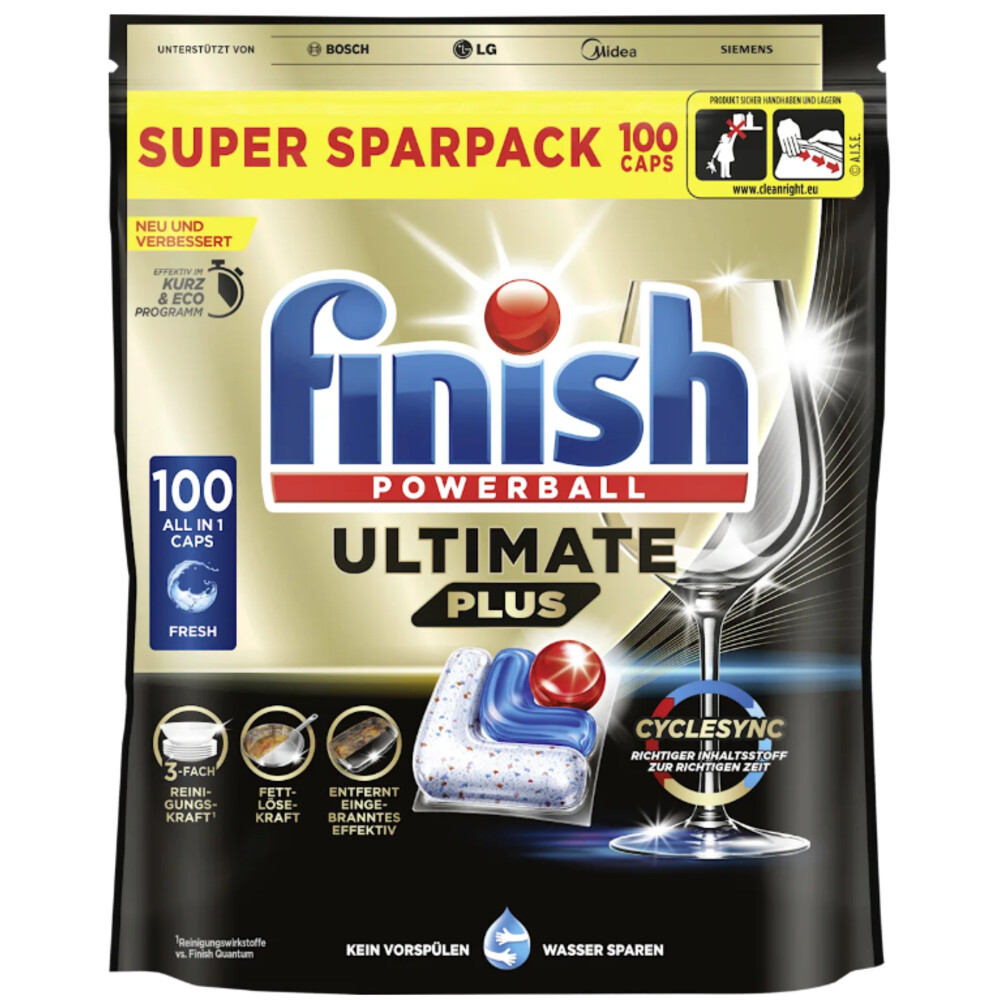 Finish Vaatwastabletten Ultimate Plus Fresh 100 stuks