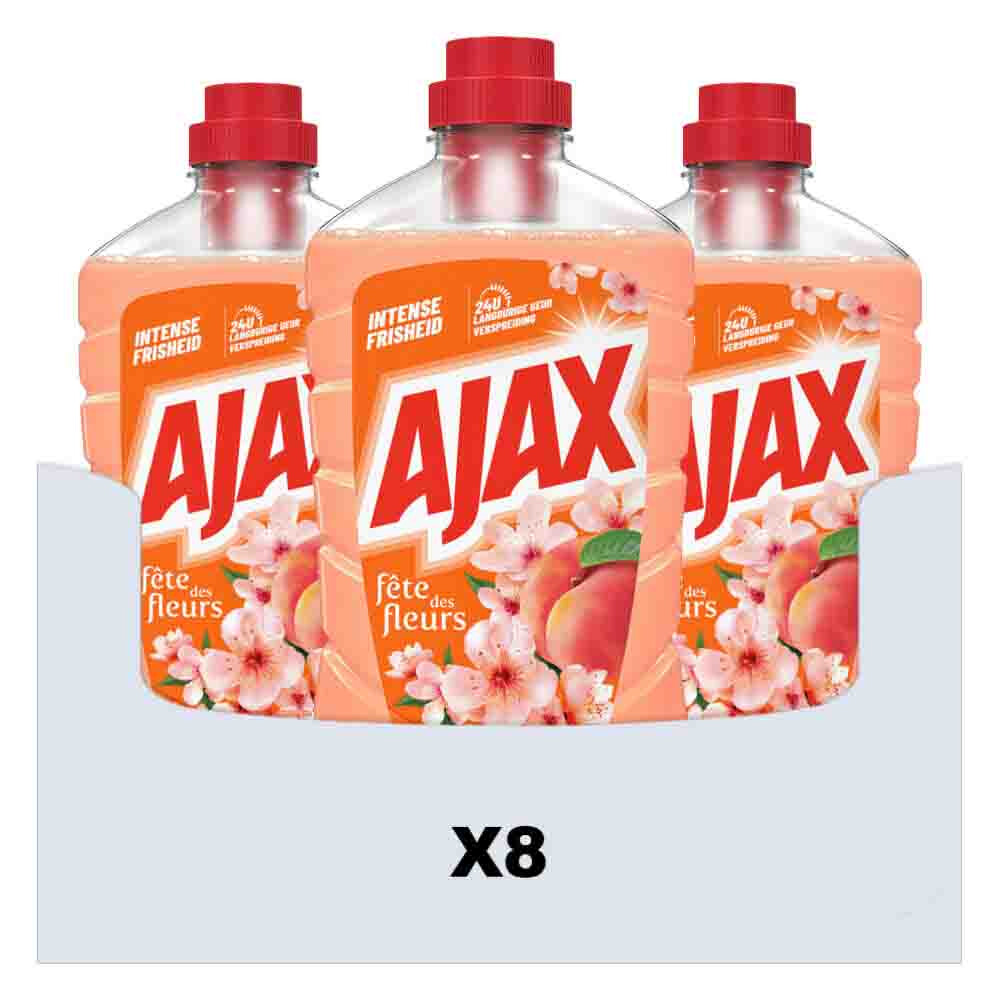 8x Ajax Allesreiniger Fête Des Fleurs Peach 1 liter