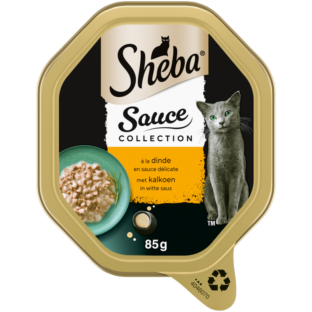 Sheba Kattenvoer Nat Sauce Collection Kalkoen in Witte Saus 85 gr
