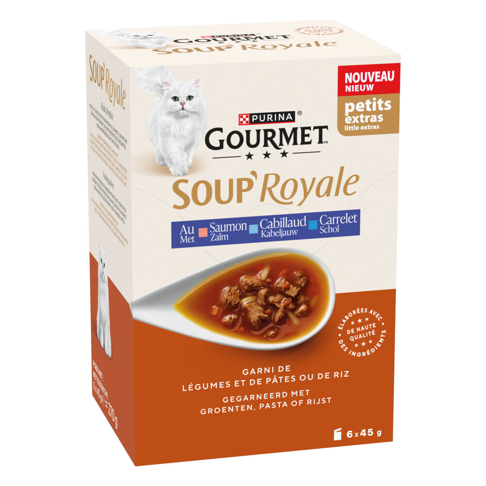Gourmet Kattenvoer Nat Soup Royale Zalm 6x45 gr